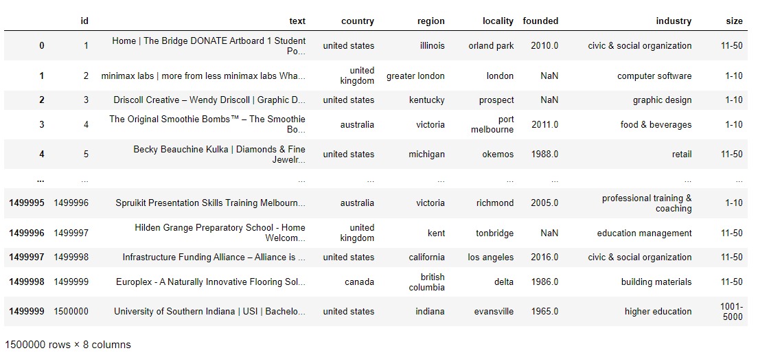 data snippet